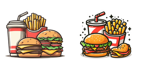 Fast food cartoon icon. Vector illustration - obrazy, fototapety, plakaty