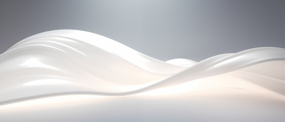 Obraz premium Luxury waves white shine abstract background.