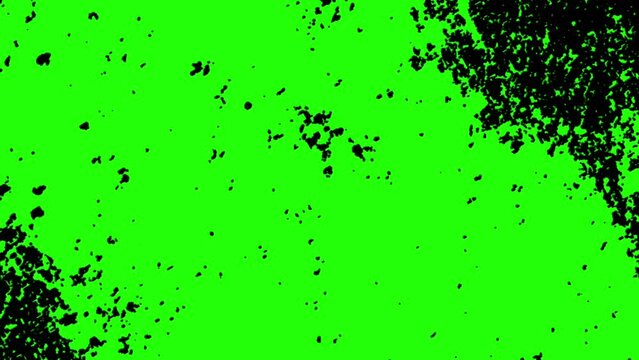 abstract background with grungy black splashes on a green screen chroma key