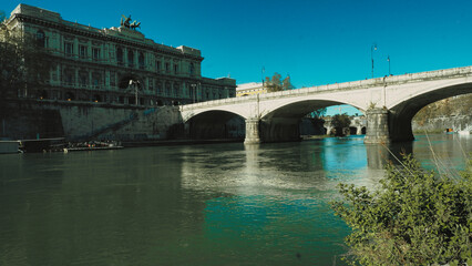 Naklejka premium The Palace of Justice seen from the Ponte Umberto bridge in Rome, Italy