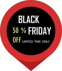 Black Friday Sale. Black Friday pin or price tag. Editable color