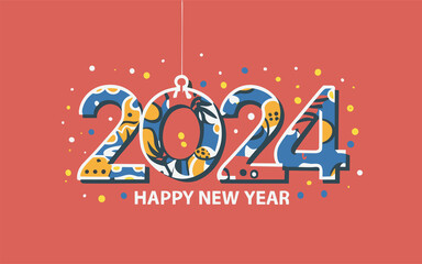 Naklejka premium A Year of Possibilities. 2024 New Year's Greetings Card
