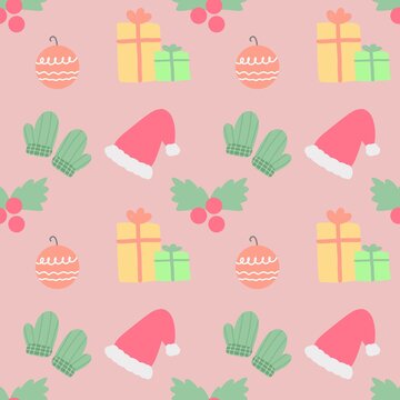Christmas backgrounds, seamless pattern, pastel colors