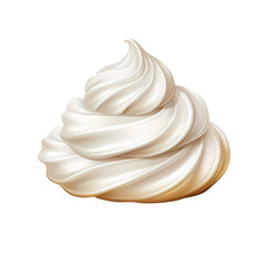 Meringue on transparent background, white background, isolated, icon material, vector illustration