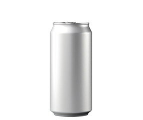 Aluminum slim cans in silver isolated on transparent background