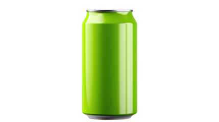 Aluminum slim cans in green isolated on transparent background