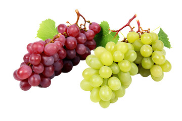a collection of grapes isolated on a transparent background, generative ai