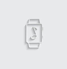 smartwatch music icon vector music note sign 