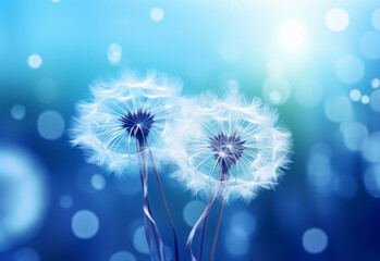 dandelion on blue generating by AI technology