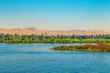 Picturesque scenery of the Nile River.