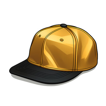 Golden cap on transparent background, white background, isolated, icon material, vector illustration