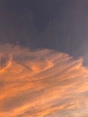 clouds, evening, orange clouds, nature