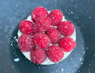 Raspberry tart on a plate
