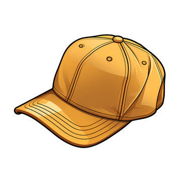 Golden cap on transparent background, white background, isolated, icon material, vector illustration