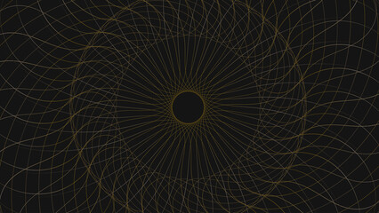 Pattern aesthetic black gold background gradient shape circle abstract design. luxury and modern style.