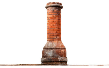 Charming Well Shape Chimney Isolated on Transparent Background PNG. - obrazy, fototapety, plakaty