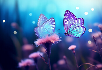 butterfly on flower generating by AI technology