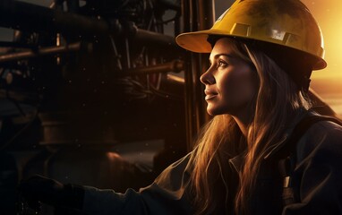 Fototapeta na wymiar Female Construction Worker