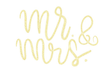 gold wedding lettering