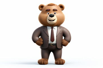 3d character of a business bear