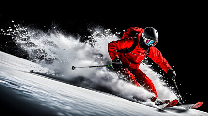 Winter sports. A skier on the snow