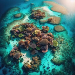 Fototapeta na wymiar coral reef and sea underwater background