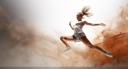 woman jumping in the air