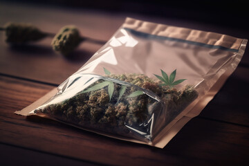 Close-up of packaged marijuana, marijuana buds, 4 cannabis pots, tightly packed marijuana buds, marijuana leaves, smoking a huge amount of weed, cannabis leaves - obrazy, fototapety, plakaty
