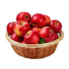 Naklejka na ściany i meble Red delicious apples on bowl basket. Isolated transparent background