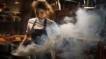 woman cooking in the kitchen