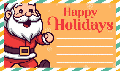 Winter Season Vector of Cute Santa Claus: A Holiday Cartoon Character for Merry Christmas and Happy New Year Greeting Card