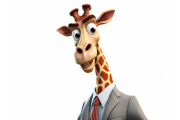 Naklejki  3d character of a business giraffe