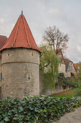 Tower "Zwingerturm" at city wall (Stadtmauer), historic centre of Rottenburg am Neckar, Baden-Wuerttemberg, Germany