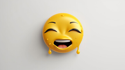 Fototapeta premium 3D rendering Crying emoji on white isolated background
