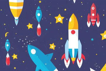 Rocket illustration background. 