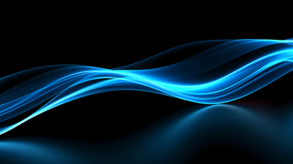 Naklejka premium Blue glowing wavy line background. Abstract futuristic wallpaper technology sci fi concept.