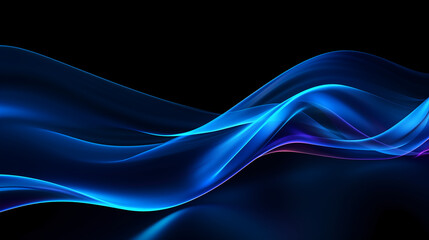 Blue glowing wavy line background. Abstract futuristic wallpaper technology sci fi concept.