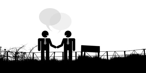 Business meeting with two important people, business agreement, Deal icon, business and financial prosperity. - obrazy, fototapety, plakaty