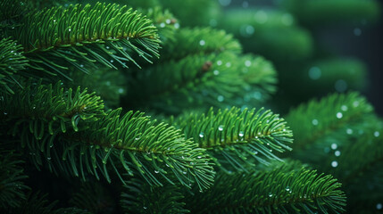 Fototapeta na wymiar A background of fir branches