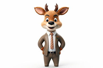 3d character of a business deer
