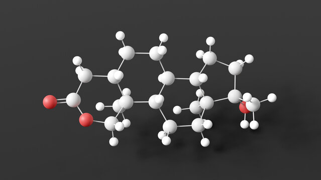 oxandrolone molecular structure, anabolic steroid, ball and stick 3d model, structural chemical formula with colored atoms