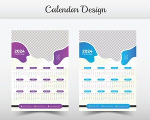 Creative unique wall calendar , Modern customizable calendar, Minimalist modern wall calendar design layout template.