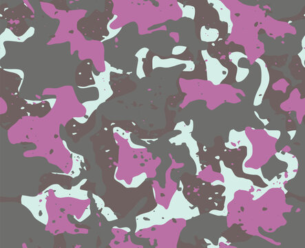 Full seamless pink camouflage print texture pattern vector for decor and textile. Army design for skin fashion fabric background.