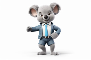 3d character of a business koala