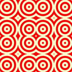 Crossing circles, checks ornament. Linear pattern. Abstract background. Rings, squares vector. Geometric illustration. Rounded figures.