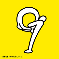  シンプルな人物シリーズの数字の「9」になる人