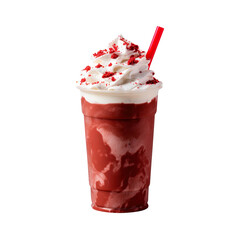 red velvet milk shake isolated on transparent background Remove png, Clipping Path