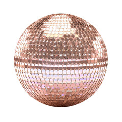 Pink diamond Retro 70s Disco Ball Isolated on Transparent Background PNG	