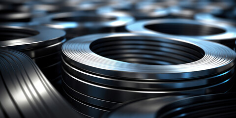 Steel coils rest in tall stacks, spirals of potential that glint in the industrial light
