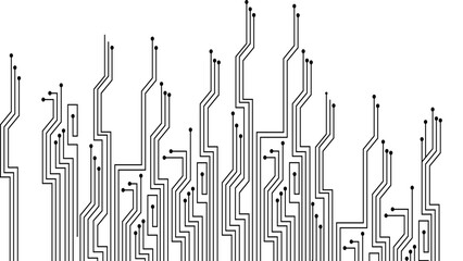 black and white circuit board background with lines.motherboard processor computer. 